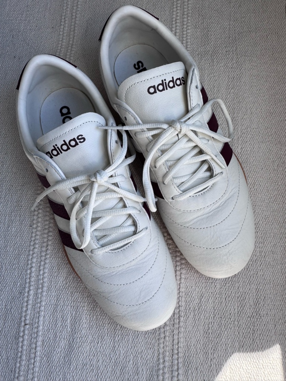 Adidas OG Sambas White with Burgundy Stripes